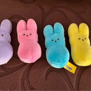 Peeps Plush Bunny Set - Pink, Blue, Yellow, Purple